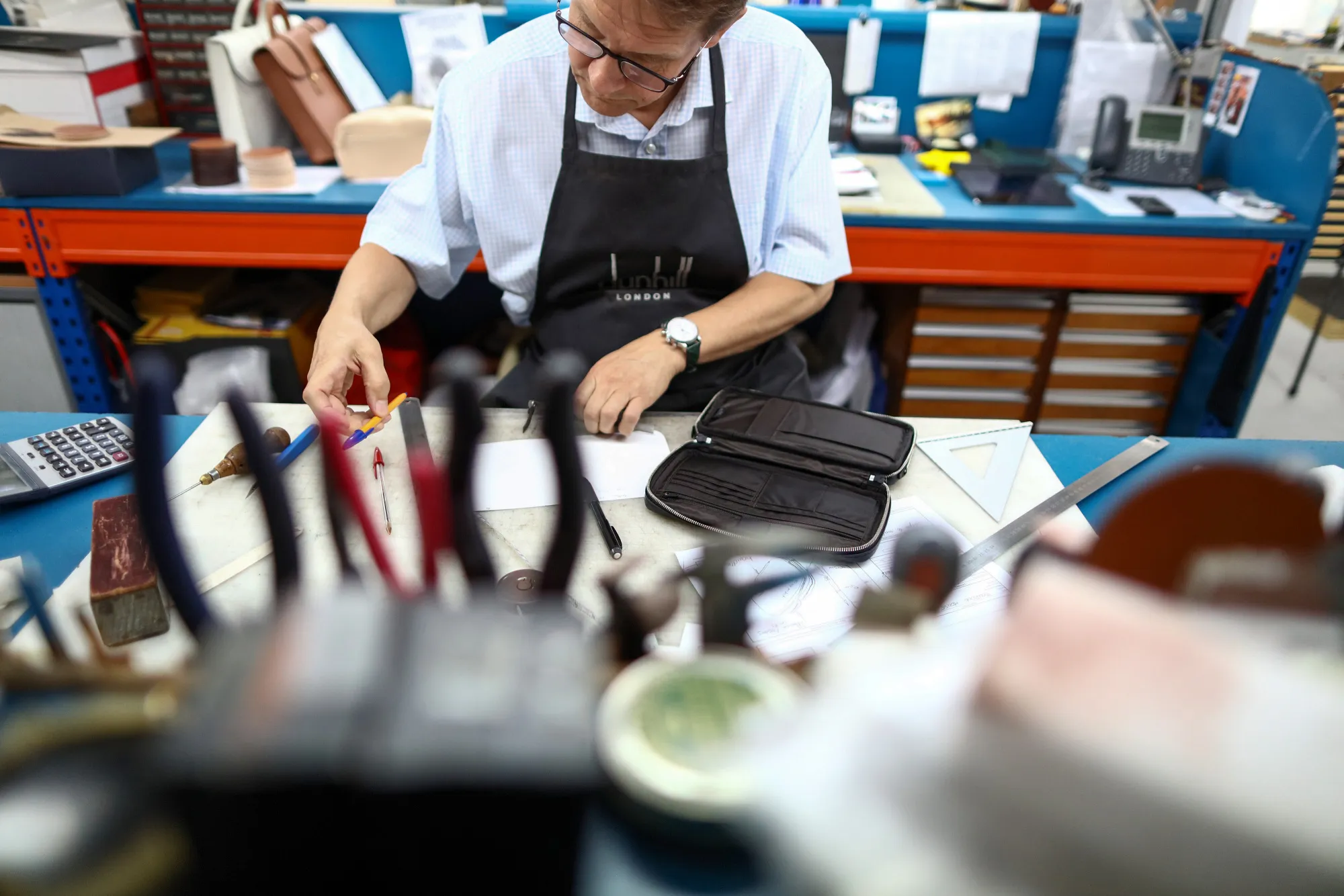 Luxury Briefcase Manufacturing At The Alfred Dunhill Ltd. London Leather Workshop
