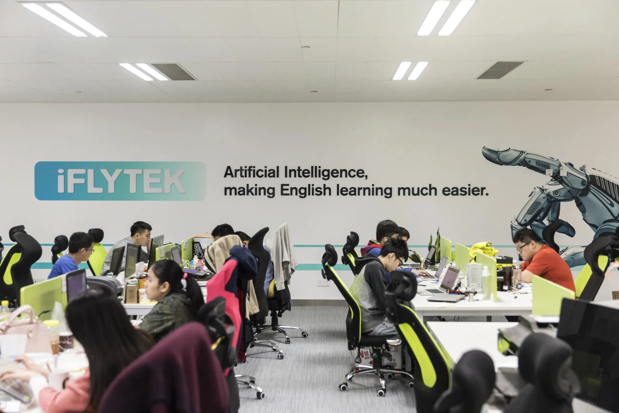 Inside Iflytek Co.'s regional headquarters in Guangzhou, China.