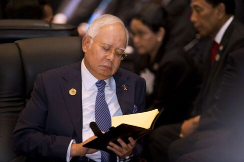 Najib Razak at the ASEAN Summit in Vientiane on Sept. 8.