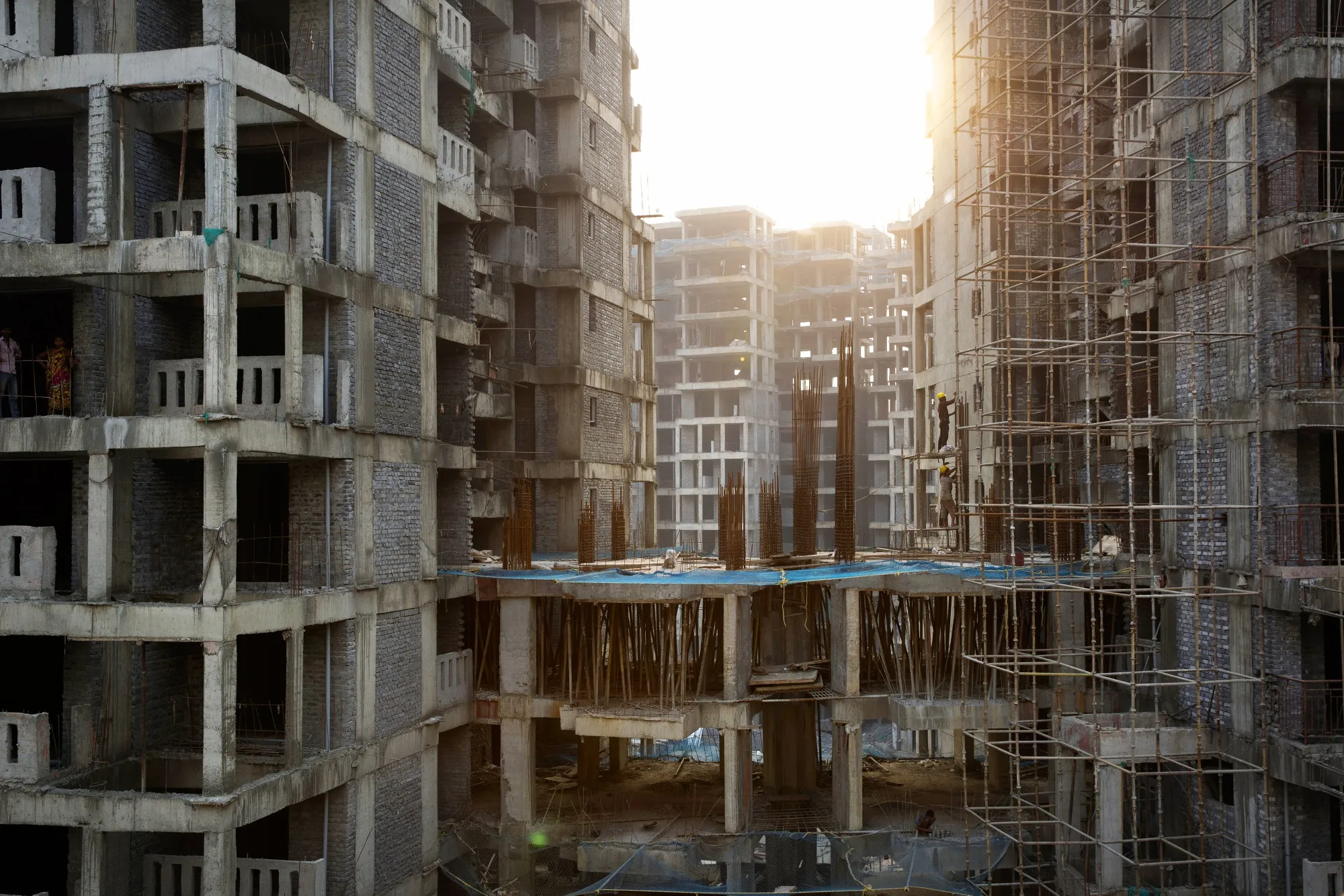 Construction at New Delhi’s East Kidwai Nagar residential redevelopment project on Oct. 24, 2018.