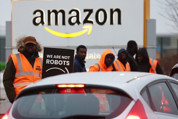 UK Amazon.com Inc. Workers Strike Over Pay