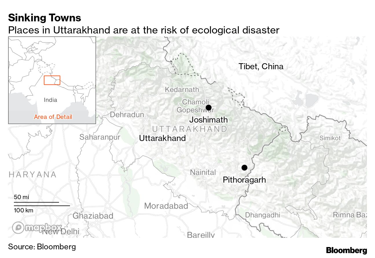 Here Are Other Places at Risk of Sinking in Indian Himalayas - Bloomberg