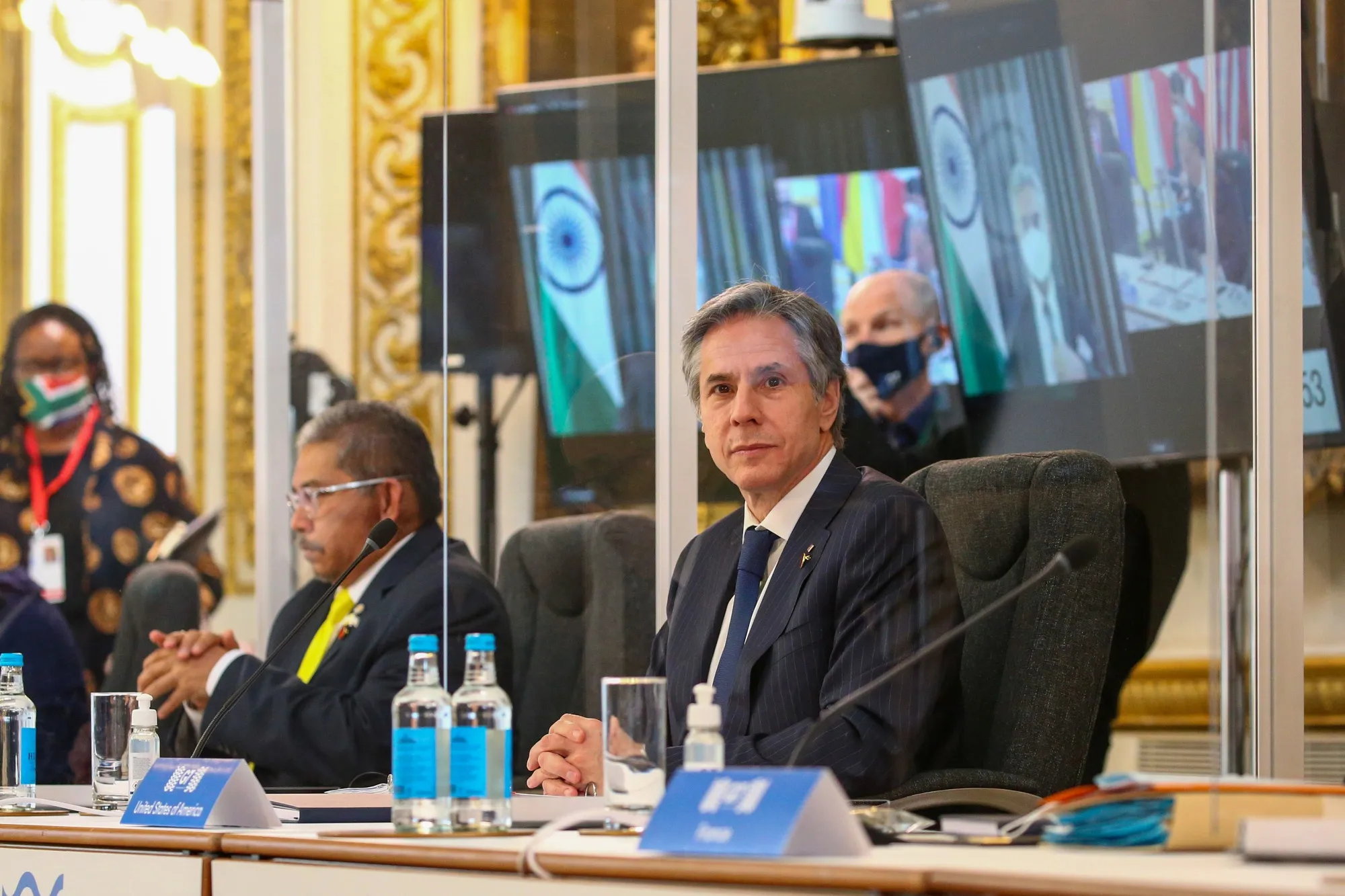 Antony Blinken on day two of the G-7 foreign and development ministers&nbsp;meeting.