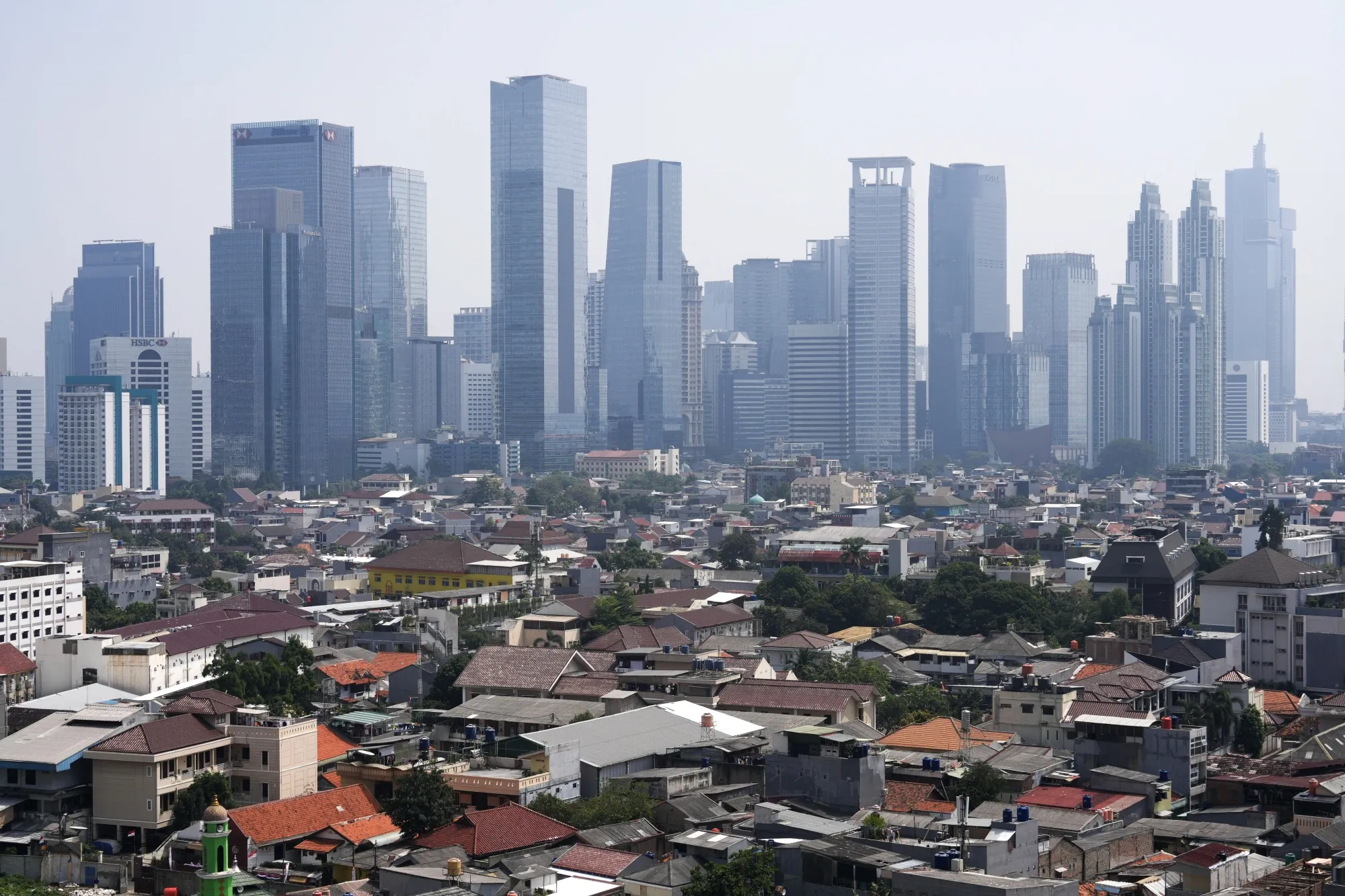 Buildings and houses in Jakarta.