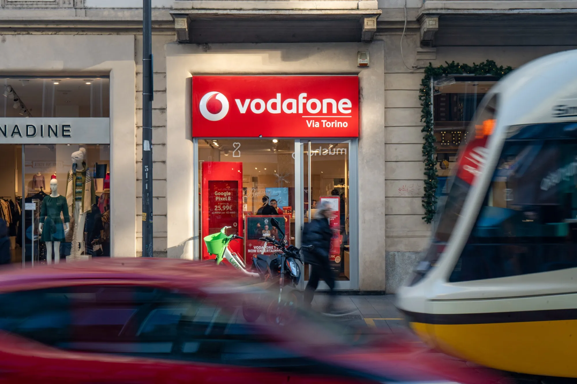 A Vodafone store in Milan.