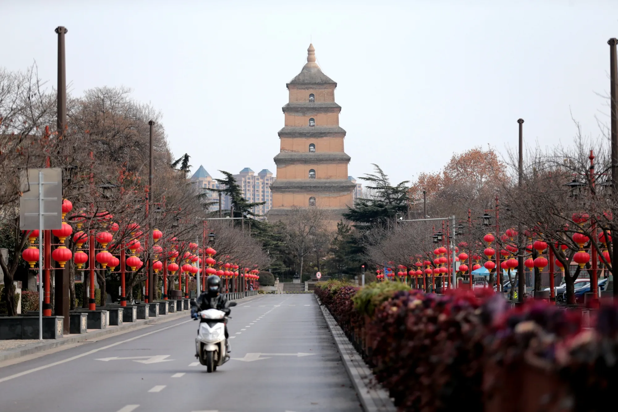An empty street in Xi’an during a lockdown in Dec. 2021.