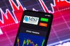 In this photo illustration the stock trading graph of MSP