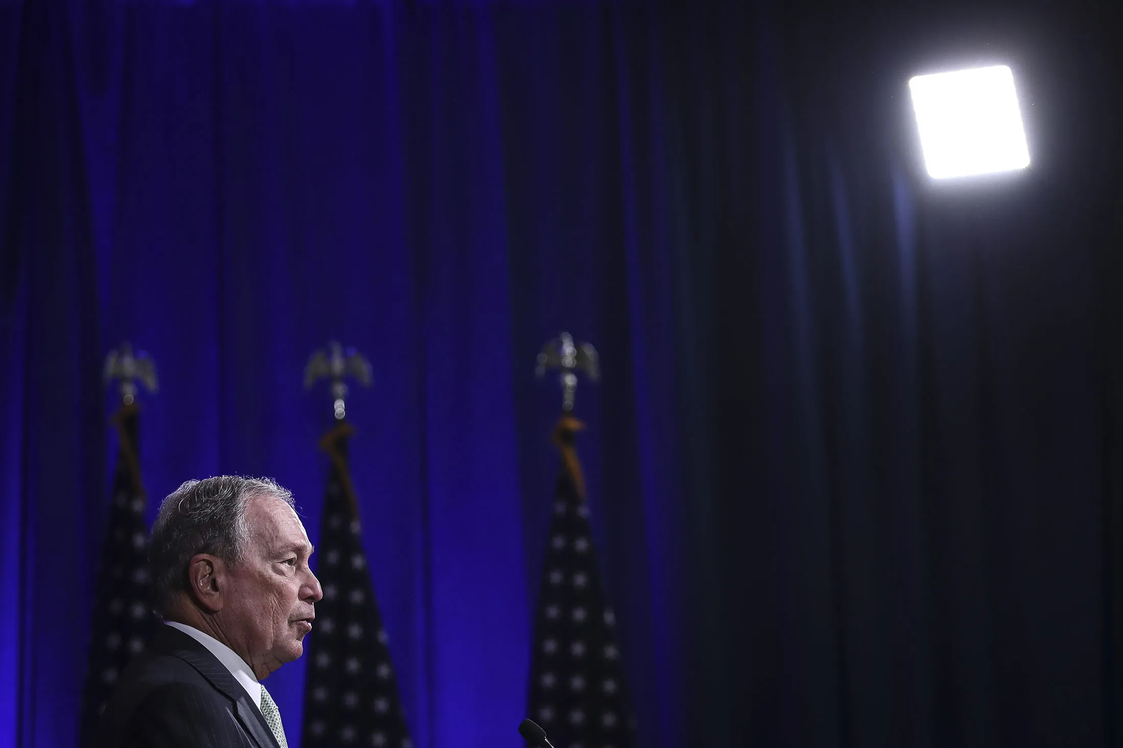 Michael Bloomberg speaks during a press conference.