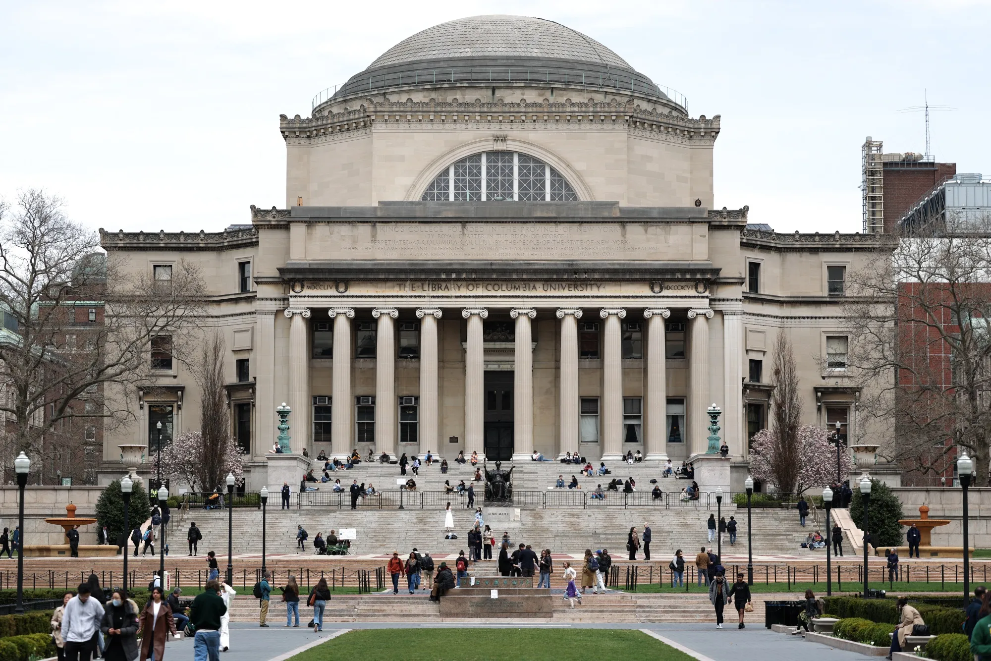Students on the Columbia University campus in New York.
