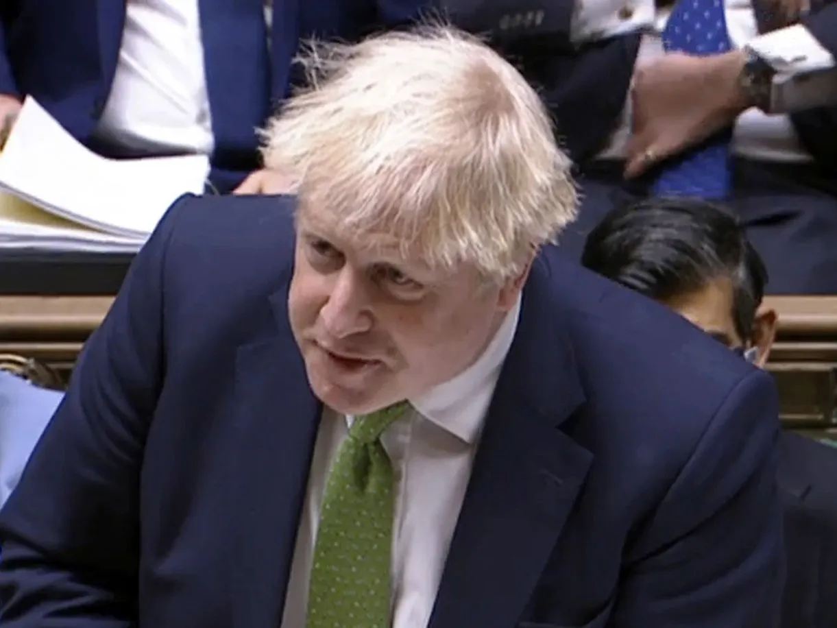 Boris Johnson speaks during Prime Minister's Questions in Parliament on Jan. 19.
