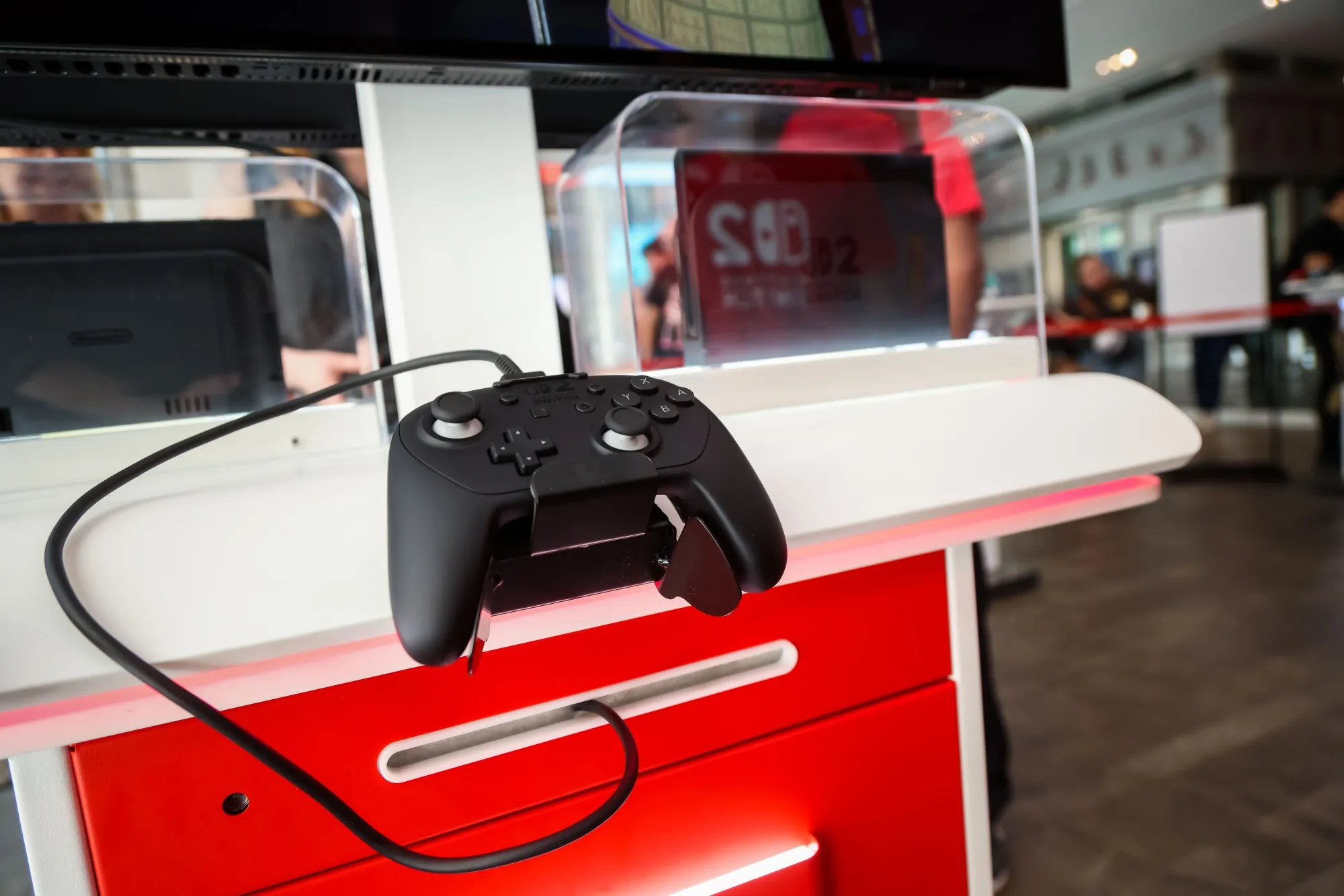 A Nintendo Switch 2 at a Nintendo store ahead of the console's release in New York, on June 4.