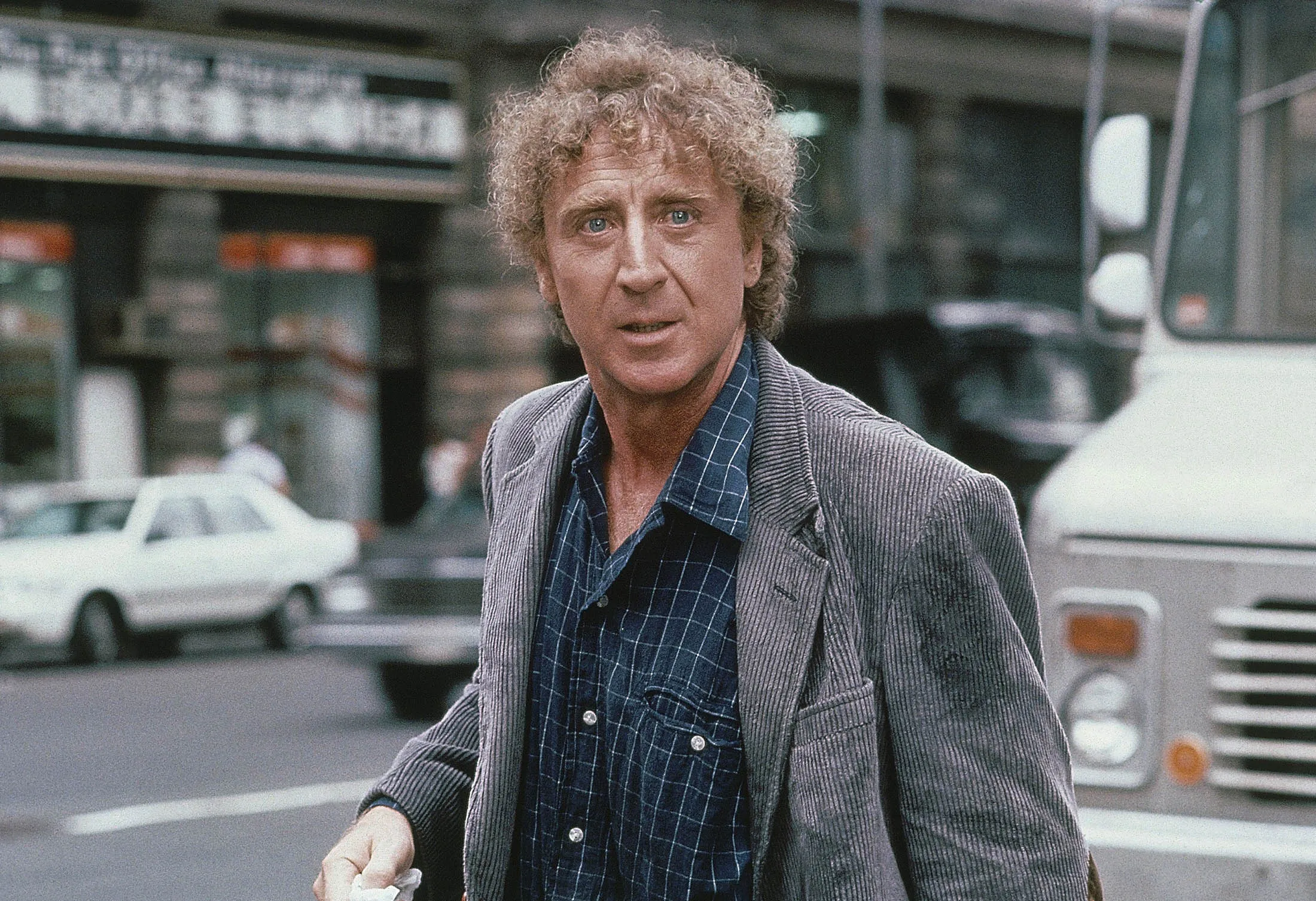 Gene Wilder is shown in character in the 1989 movie “See No Evil, Hear No Evil.”
