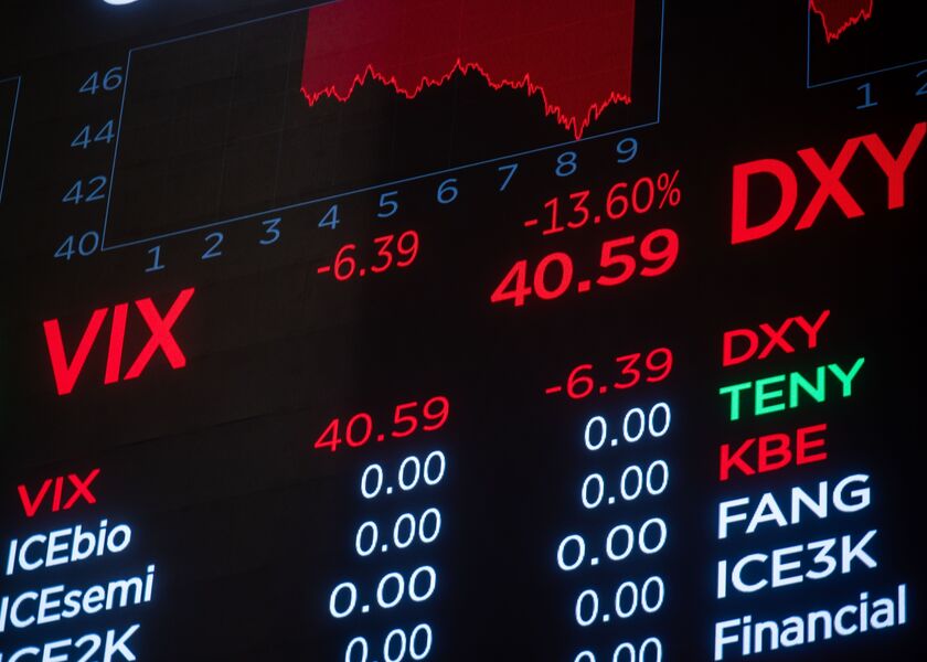 Traders On The Floor Of The NYSE As US Stocks Rally Most Since 2022 On Trade Deal Hopes