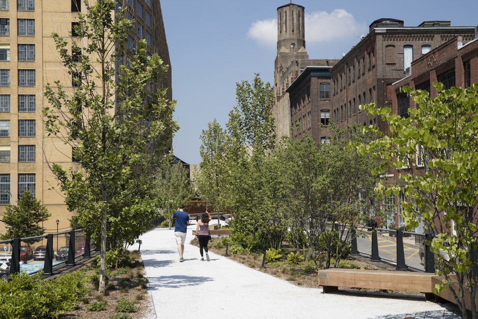 Philadelphia's Rail Park project is transforming an abandoned rail line into an elevated park. The first phase opened last year.