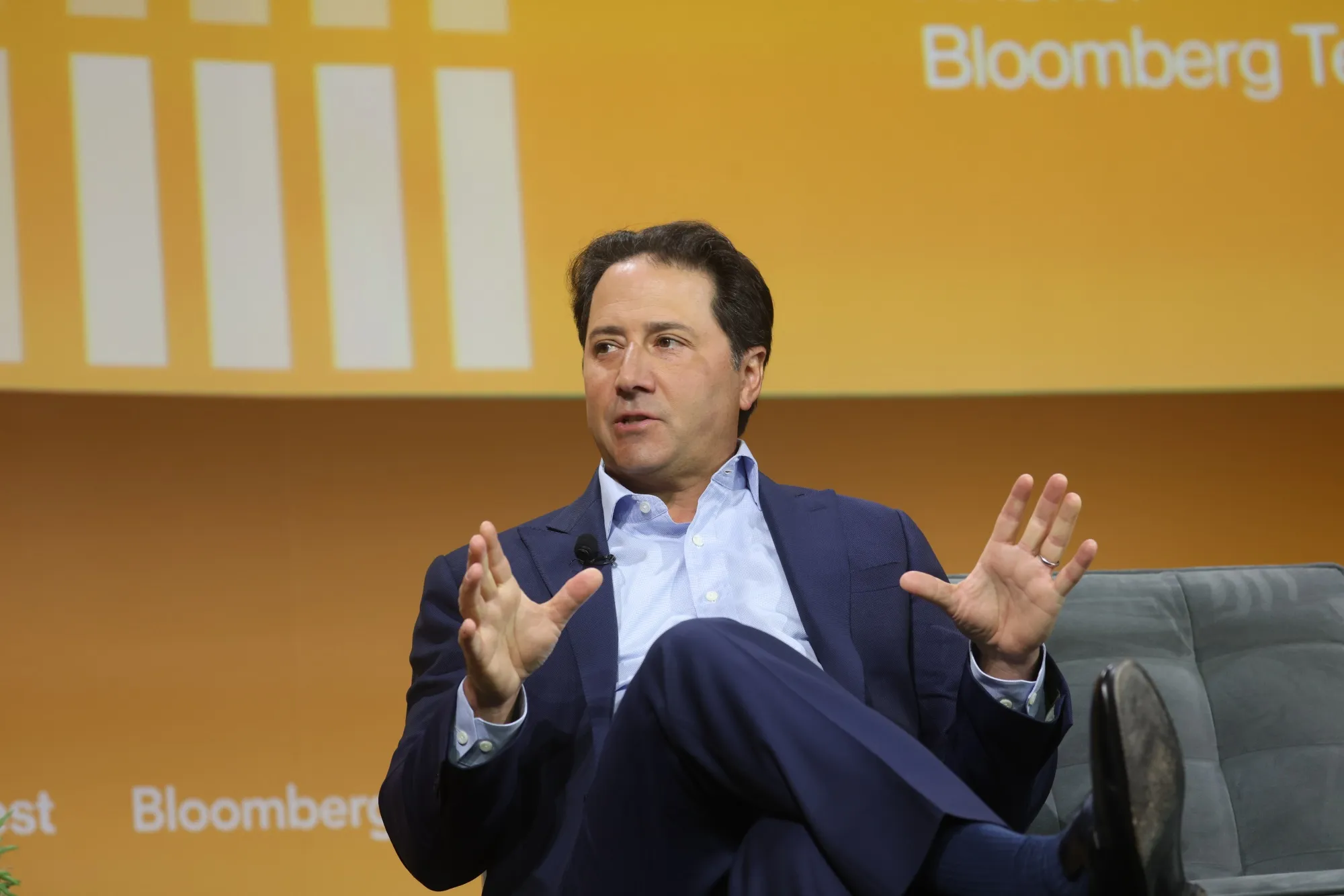 Ares Management CEO Mike Arougheti during the Bloomberg Invest event in New York on&nbsp;March 3.