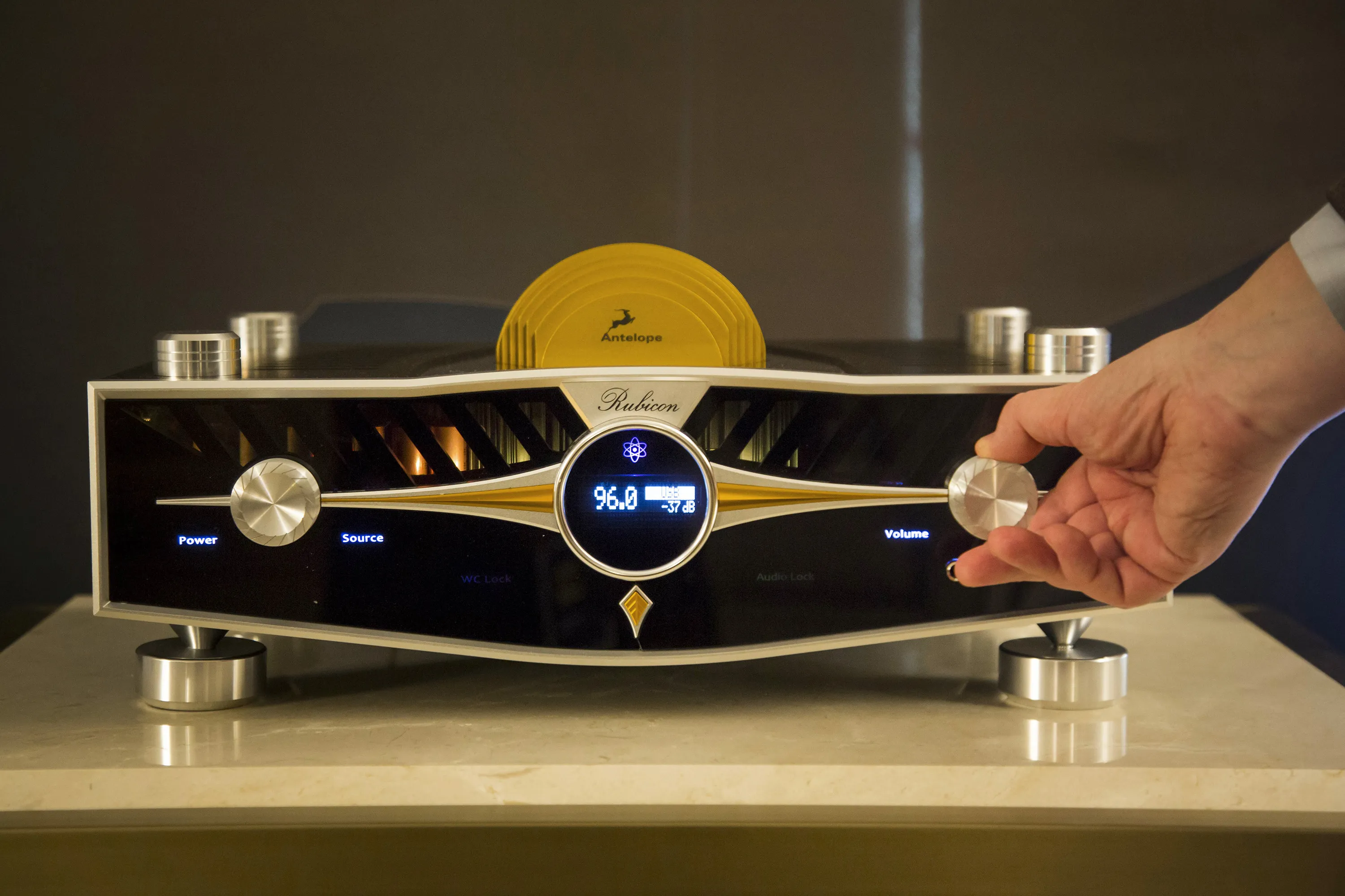 The Antelope Audi Rubicon Atomic AD/DA Preamp, which retails for $40,000, is demonstrated during the 2015 Consumer Electronics Show (CES) in Las Vegas, Nevada, on Jan. 7, 2015. Photographer: Michael Nagle/Bloomberg