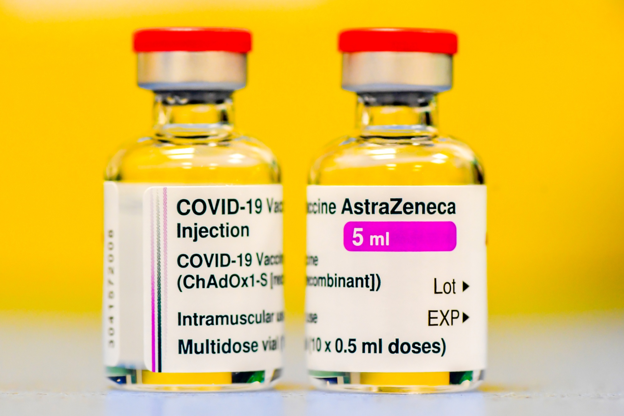 Vials of the AstraZeneca Plc and the University of Oxford Covid-19 vaccine.