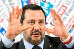 Matteo Salvini reacts during a news conference at the Foreign Press Association in Rome, on Dec. 10.
