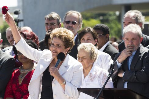 Departing the Planalto presidential palace.