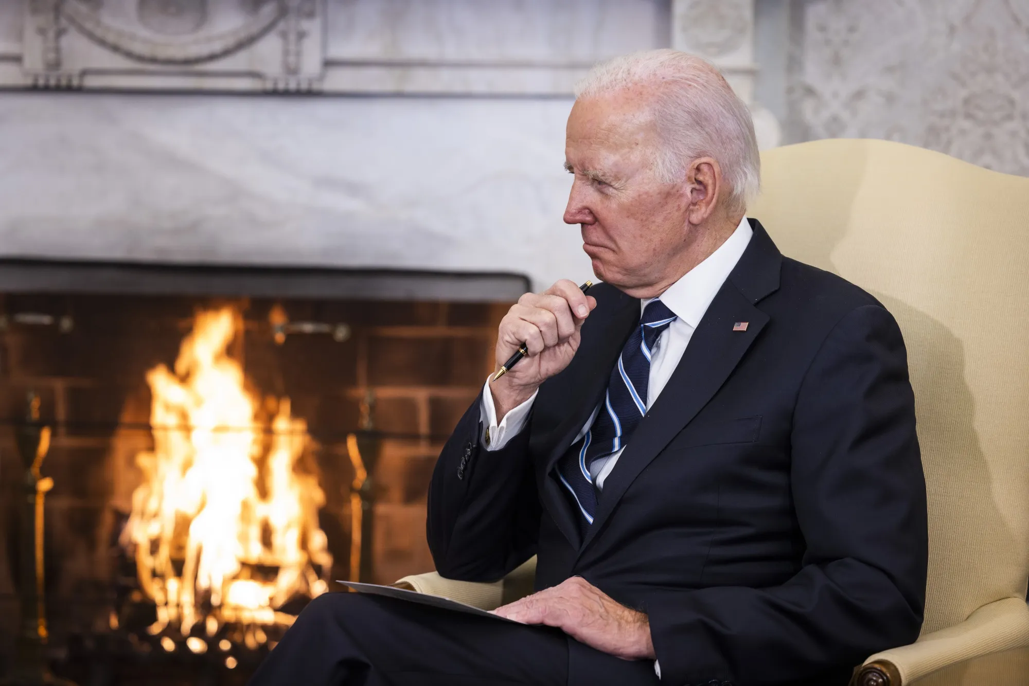 US President Joe Biden in the Oval Office on Jan. 13, 2023