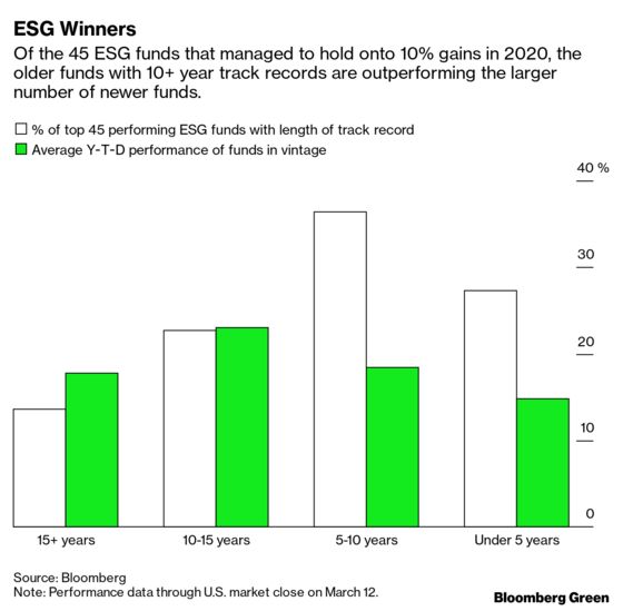 Older ESG Funds Outperform Their Newer Rivals in Market Tumult