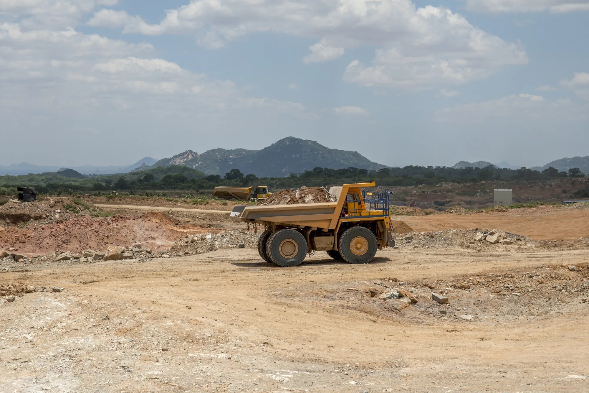 A truck transports ore for crushing at a Zimbabwean diamond mine.