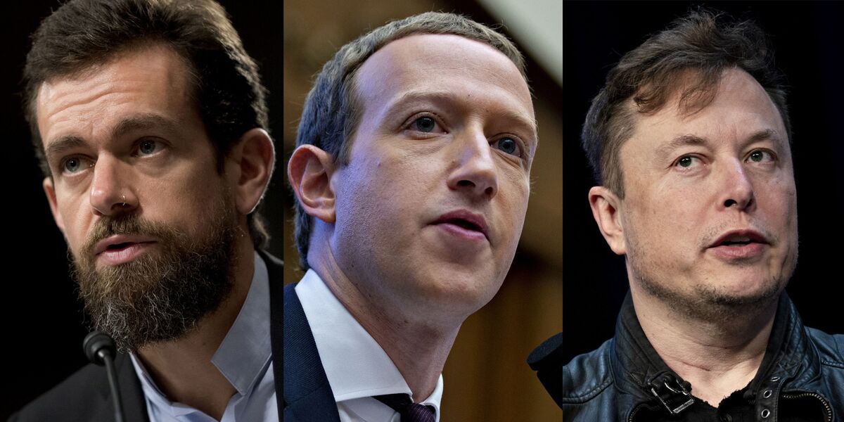 Jack Dorsey, Elon Musk Slam Mark Zuckerberg, Facebook, Google on Twitter -  Bloomberg