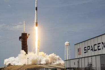 SpaceX Falcon-9 Rocket And Crew Dragon Capsule Launches From Cape Canaveral Sending Astronauts To The International Space Station