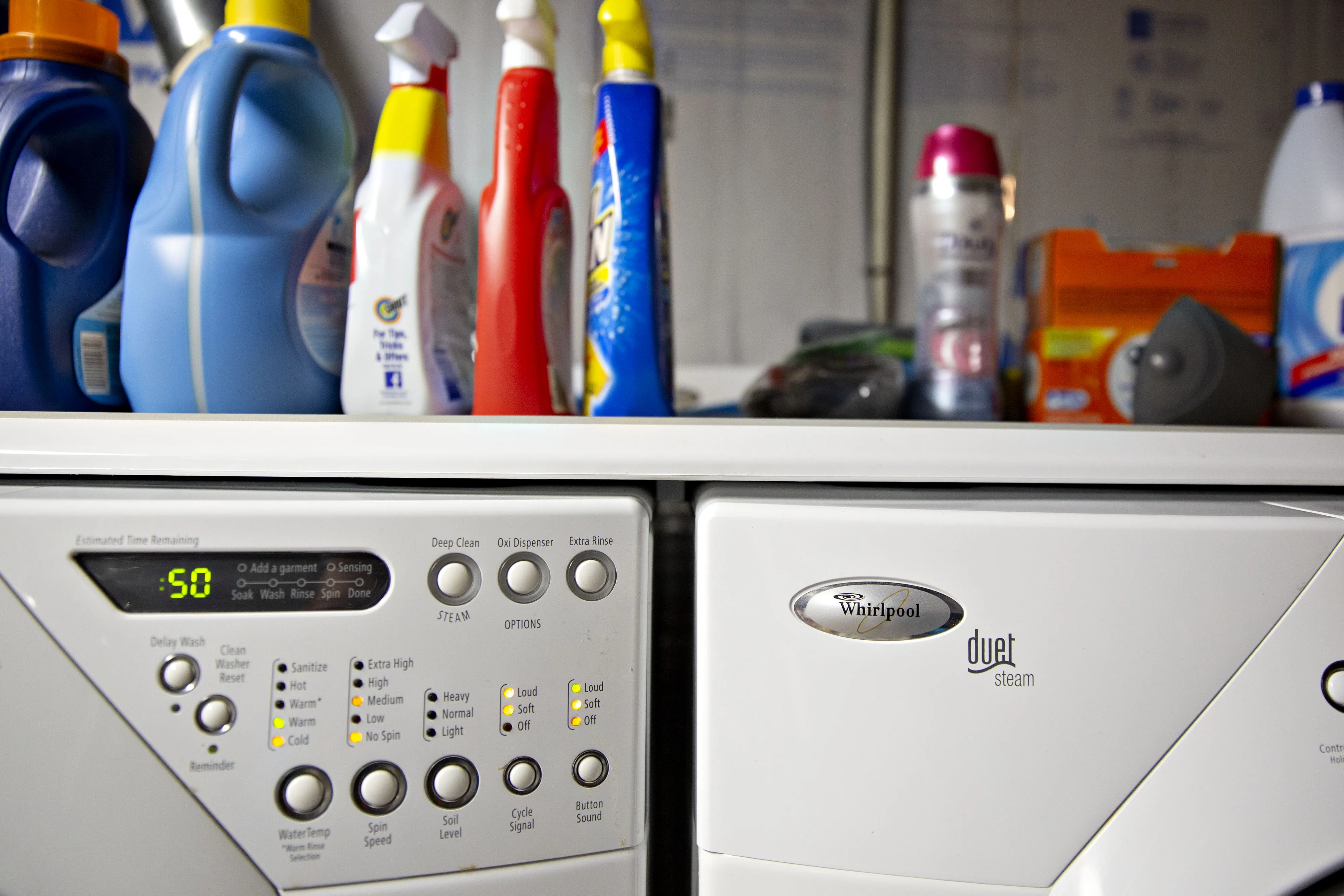 A Whirlpool Corp. washing machine and dryer.