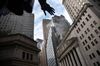 Front of Federal Hall near the New York Stock Exchange (NYSE) in New York, U.S.,
