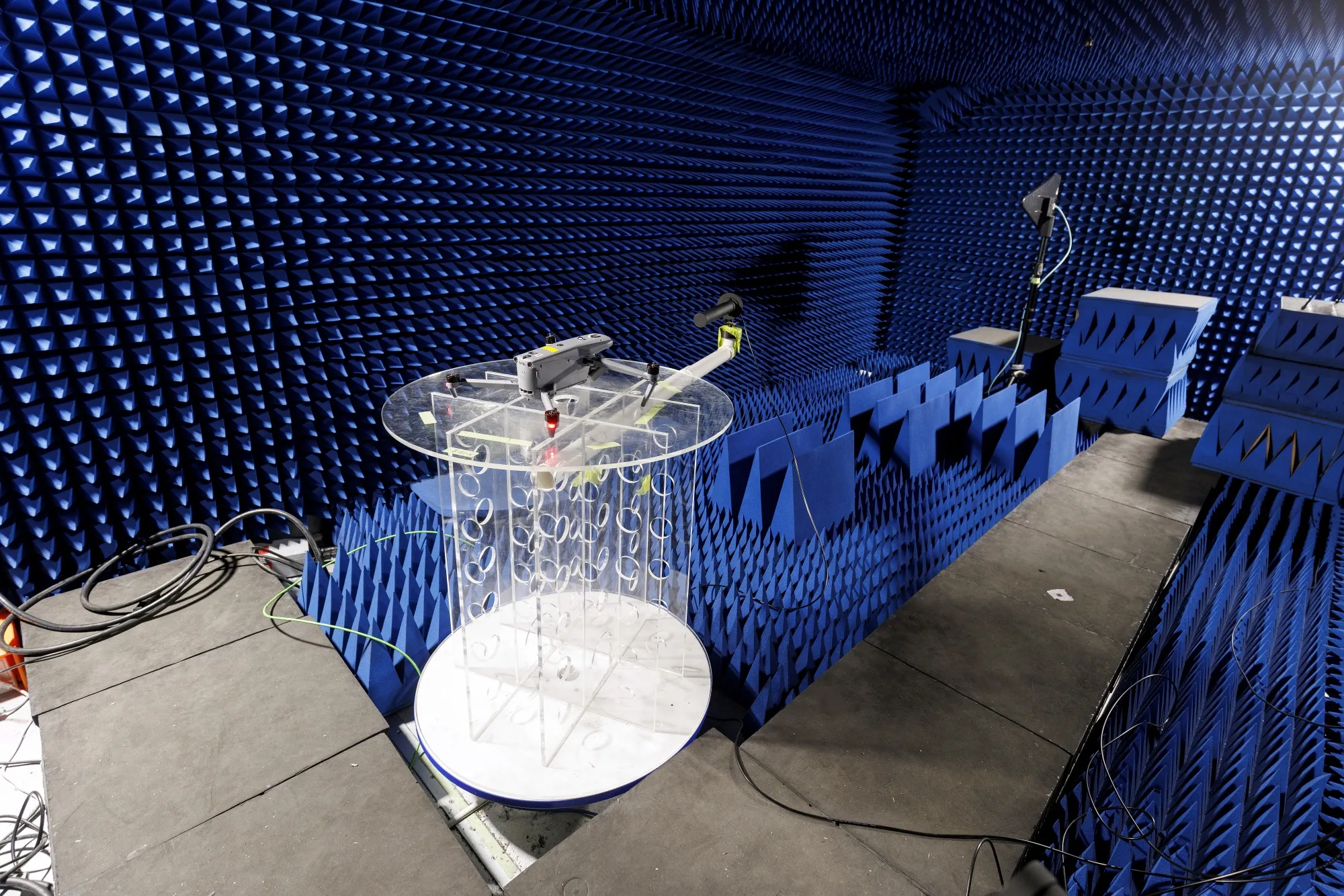 A drone inside a sound-proof room at the DroneShield Ltd. office in Sydney, Australia.