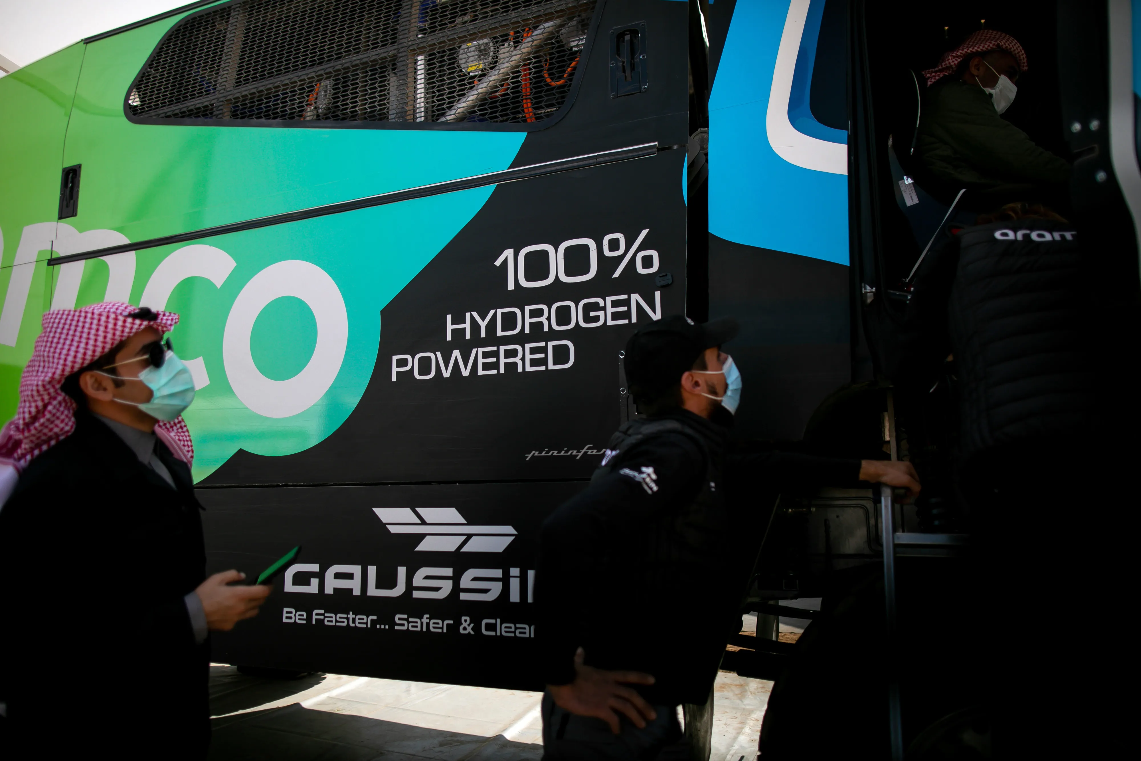 A hydrogen-powered truck&nbsp;in Riyadh.