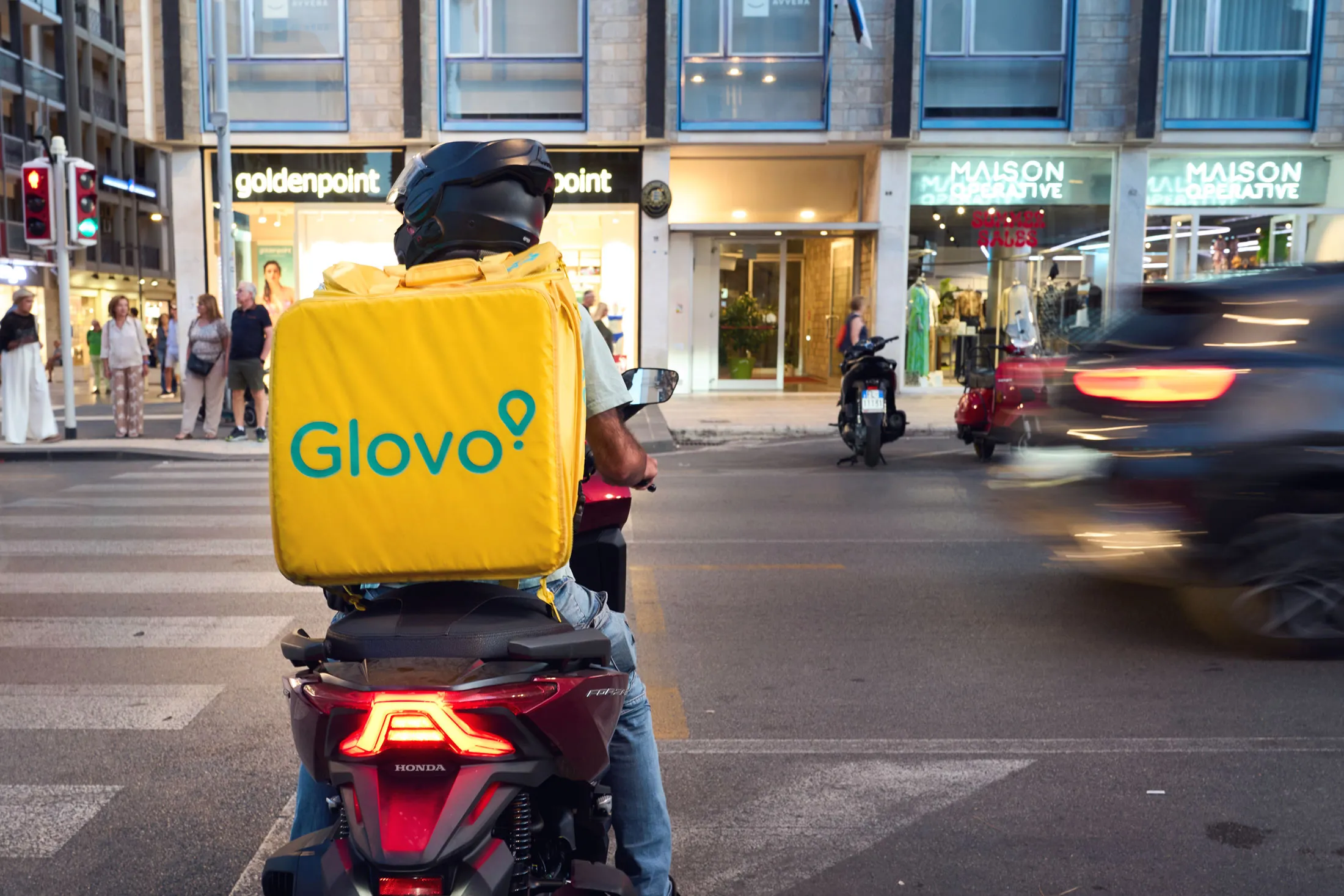 A Glovo courier in Bari, Italy.