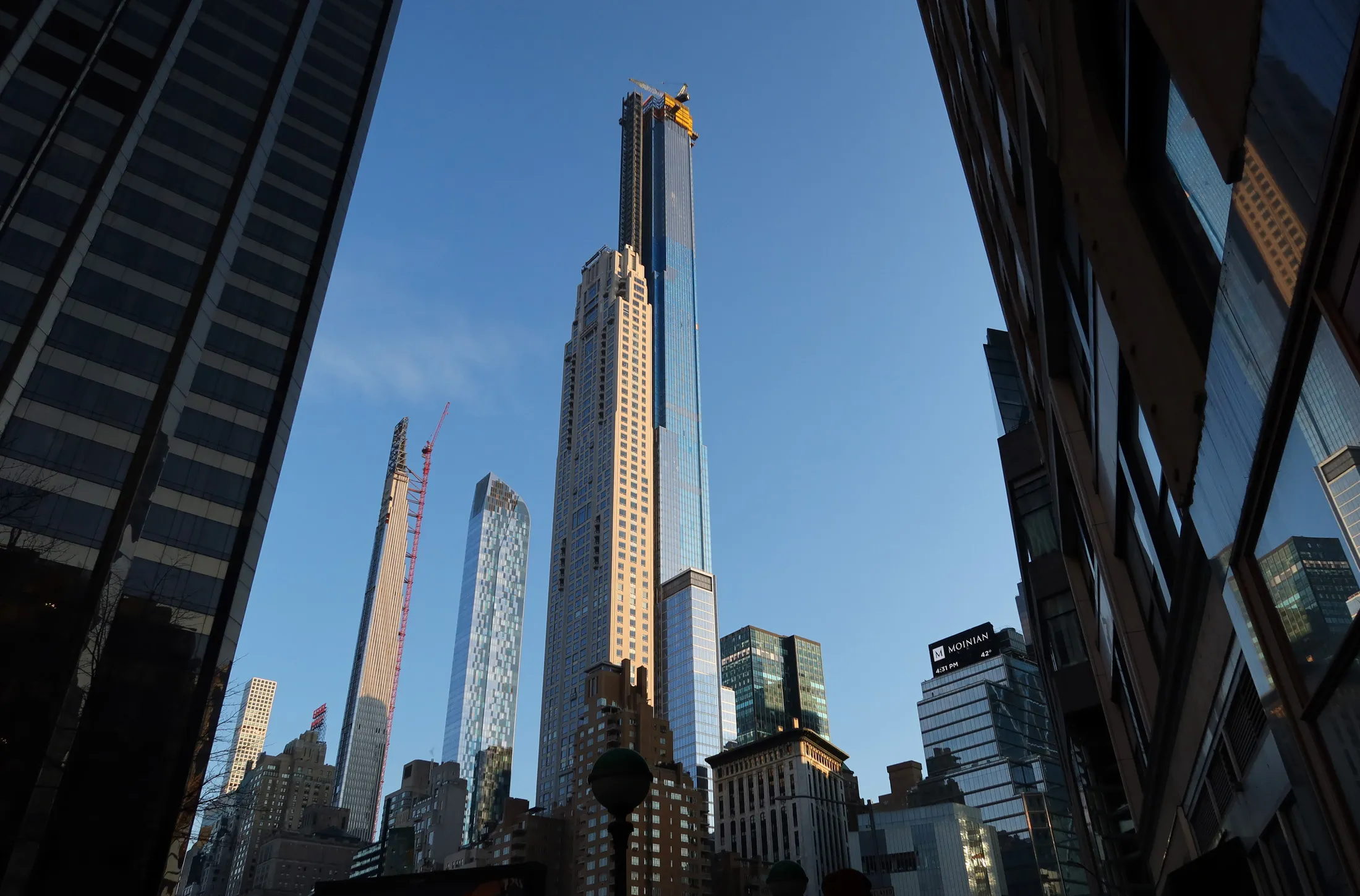 Billionaires’s Row skyscrapers with Central Park Tower shown under construction in February 2020.