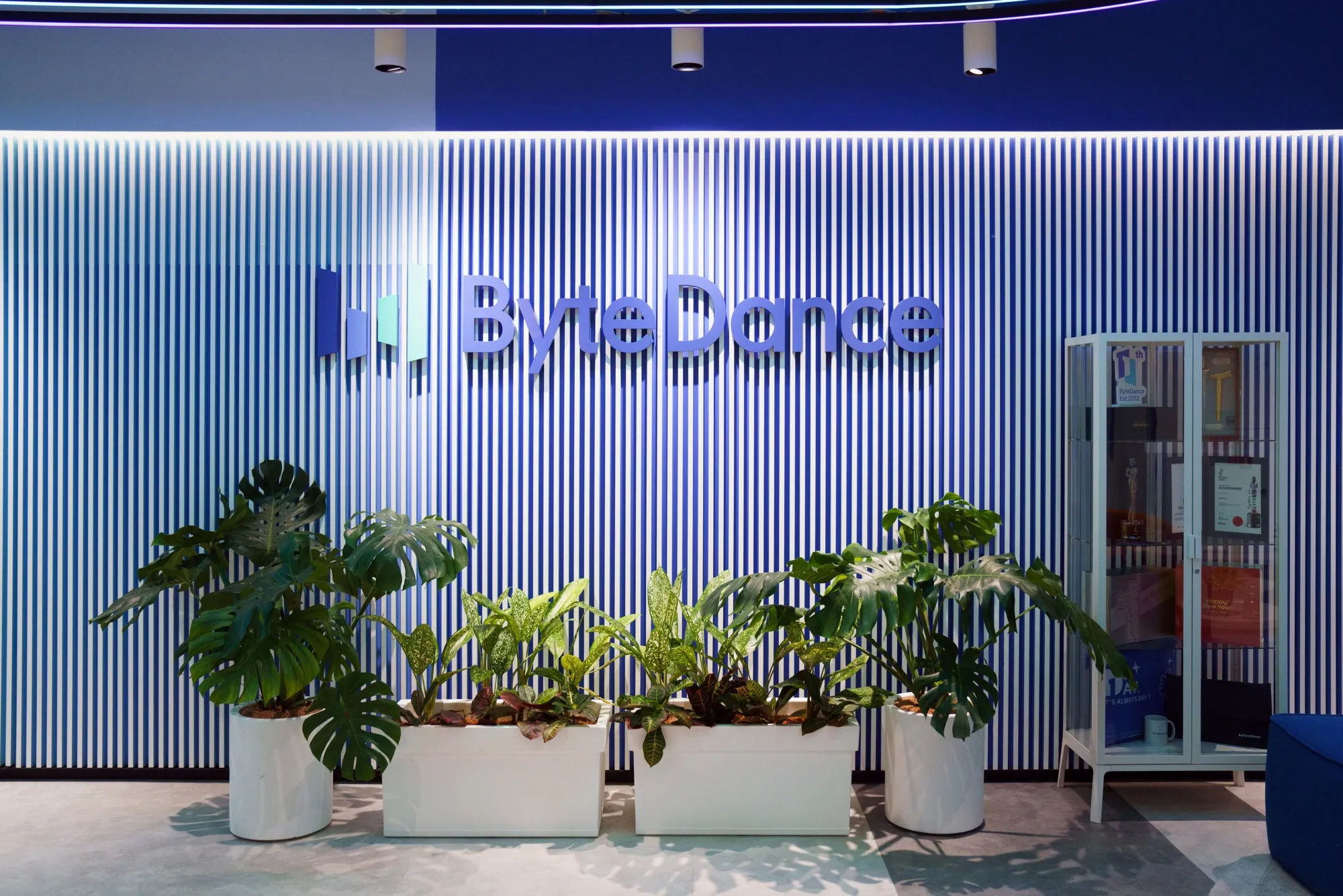 Signage at the ByteDance Ltd. offices in Singapore.