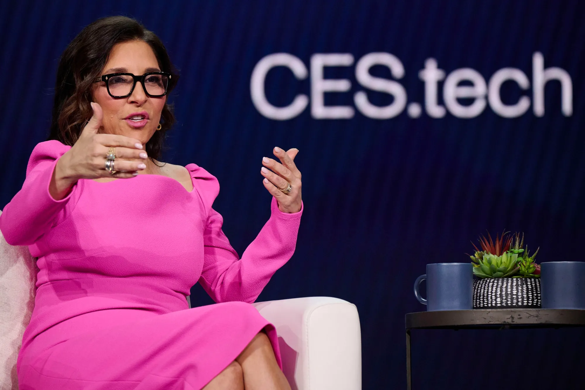 Linda Yaccarino, chief executive officer of Elon Musk’s X, during the 2025 CES event in Las Vegas in January&nbsp;2025.