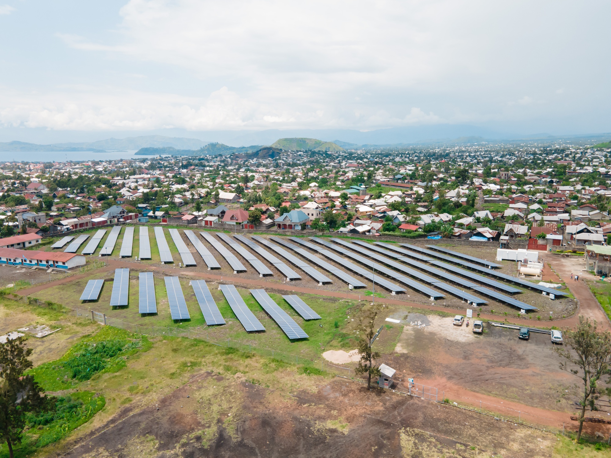 Solar panels at Nuru’s mini-grid site in Goma.