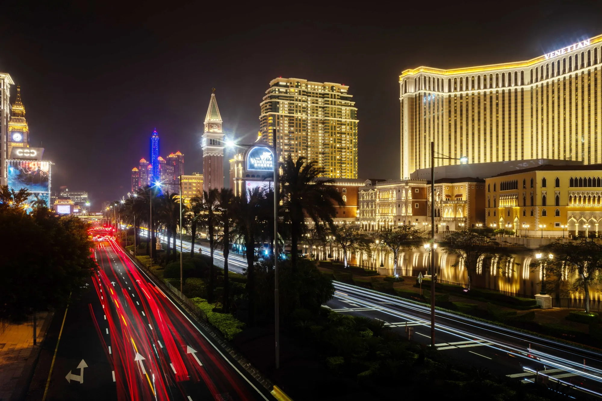 Casino resorts including the Londoner, Venetian and Parisian, operated by Sands China Ltd., along the Cotai strip in Macau.