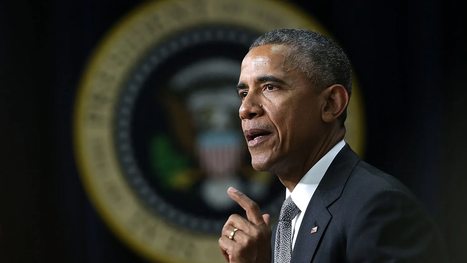 U.S. President Barack Obama delivers remarks at a Champions of Change event at the Eisenhower Executive Office Building April 16, 2015 in Washington, DC.
