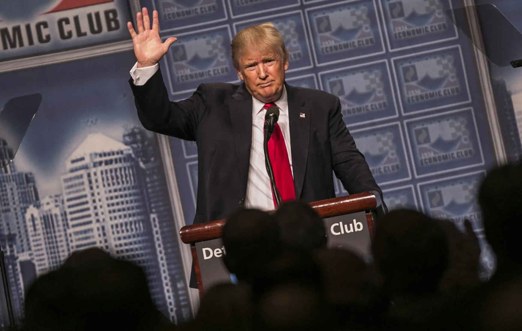Trump speaks at the Detroit Economic Club, on Aug. 8, 2016.
