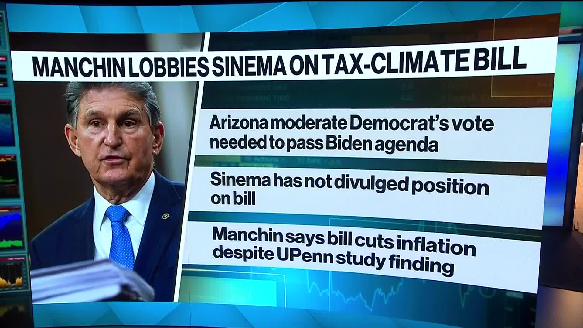 Watch Manchin Pitches Sinema On Democrats’ Tax-Climate Bill - Bloomberg