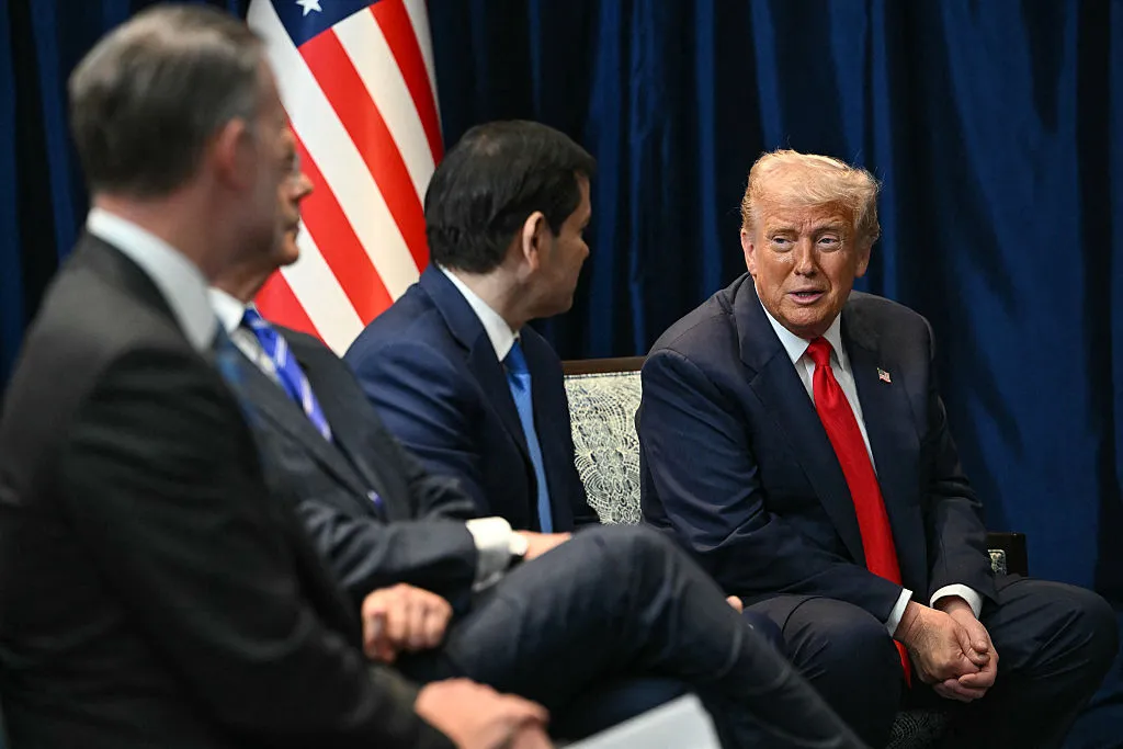 Donald Trump and&nbsp;Marco Rubio on the sidelines of the 47th Association of Southeast Asian Nations Summit in Kuala Lumpur.