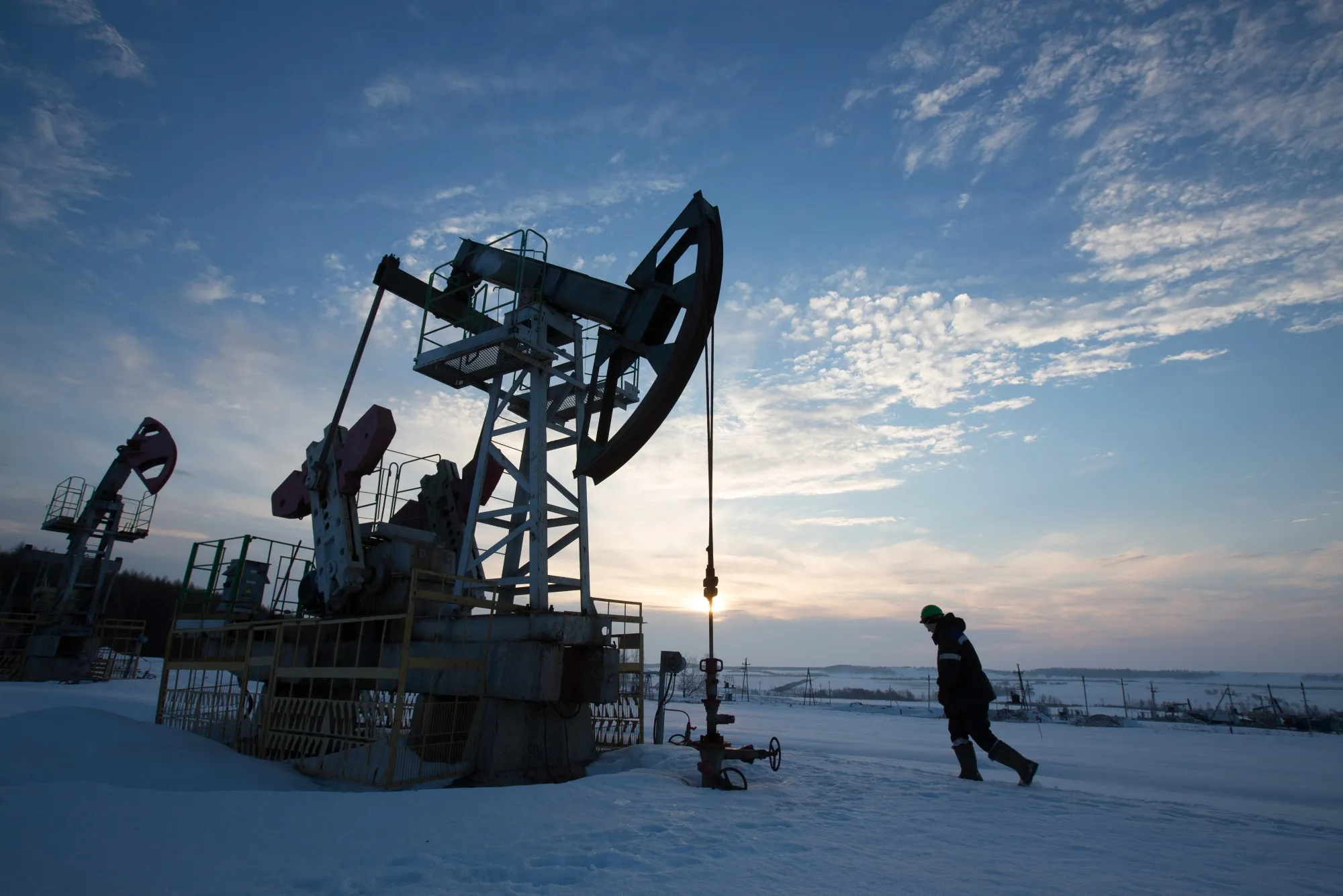 Drilling at&nbsp;an oil field operated by Bashneft&nbsp;in Otrada, Russia.