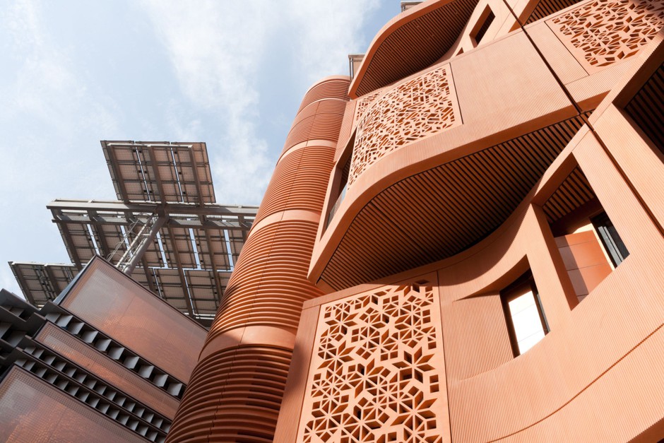 Masdar City was envisioned as a net-zero community of 50,000, but only a small part of the complex has been completed.