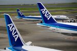 ANA Airlines aircraft&nbsp;at Haneda Airport in Tokyo.