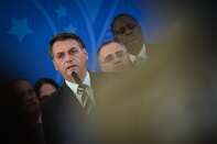President Jair Bolsonaro Holds Press Conference After Key Aide Quits