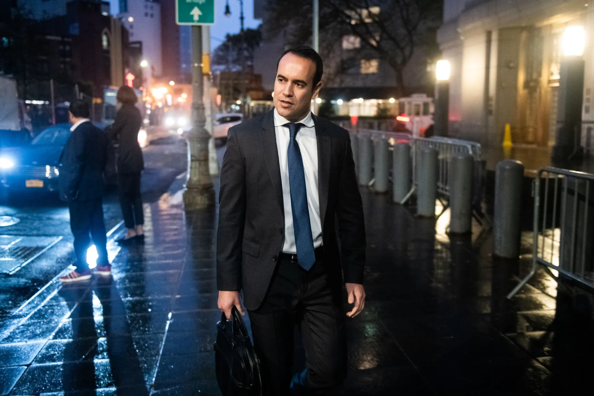 Bryan Cohen, an investment banker for Goldman Sachs Group Inc., departs from federal court in New York, U.S., on Tuesday, Oct. 22, 2019.