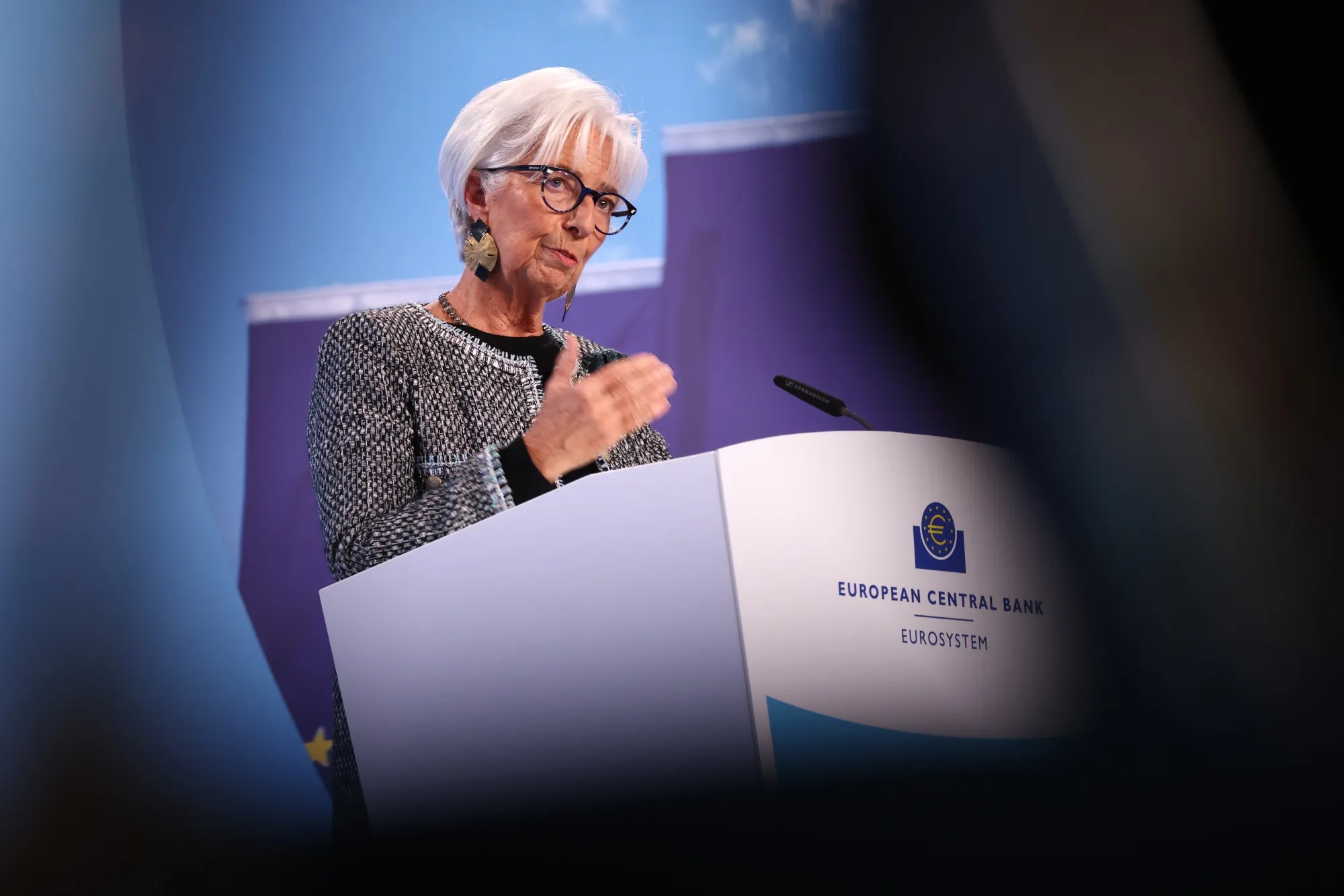 Christine Lagarde at a rates decision news conference in Frankfurt on&nbsp;Dec. 12.