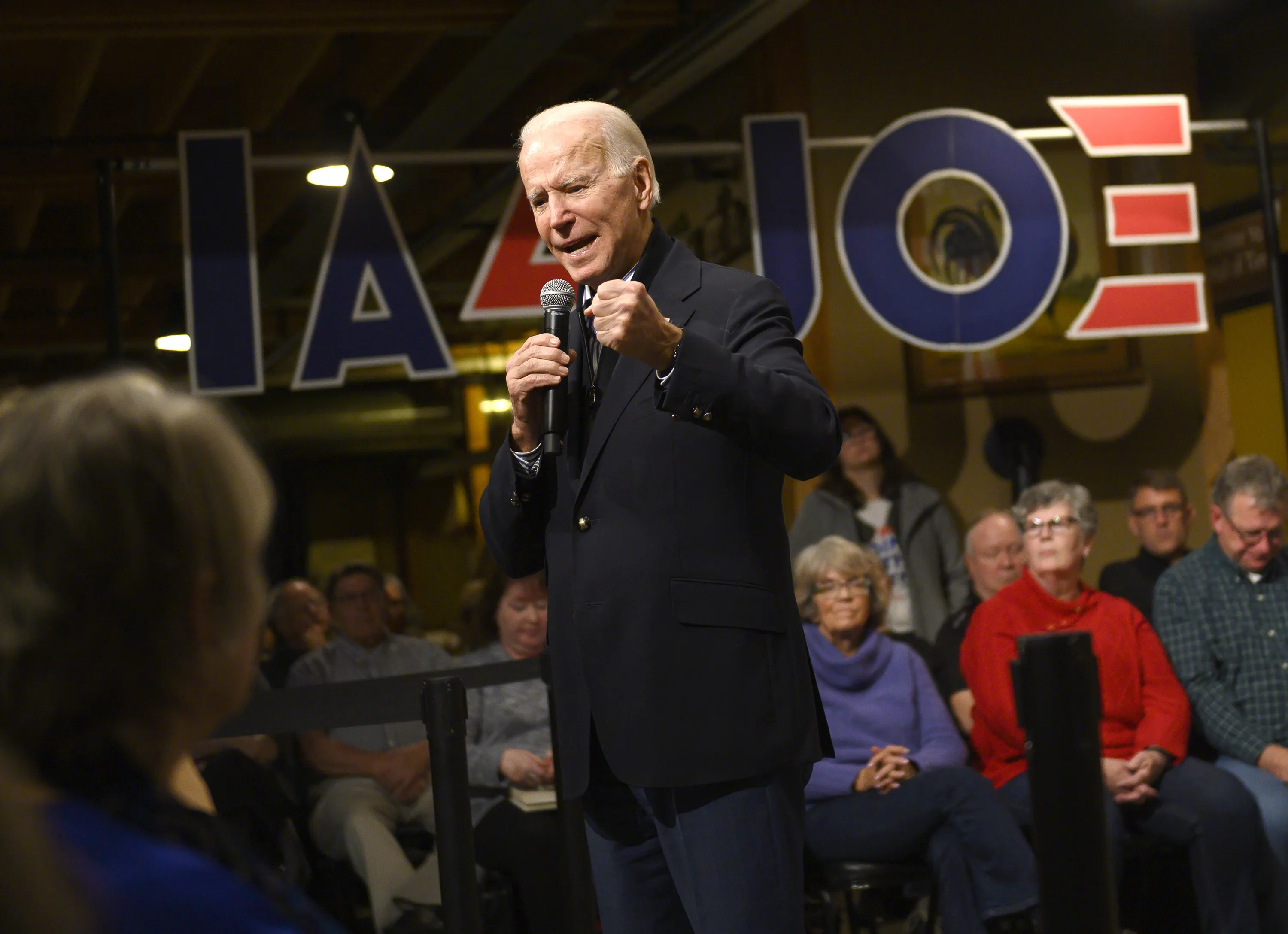 Joe Biden speaks during a campaign event in Independence, Iowa, on Jan. 3.