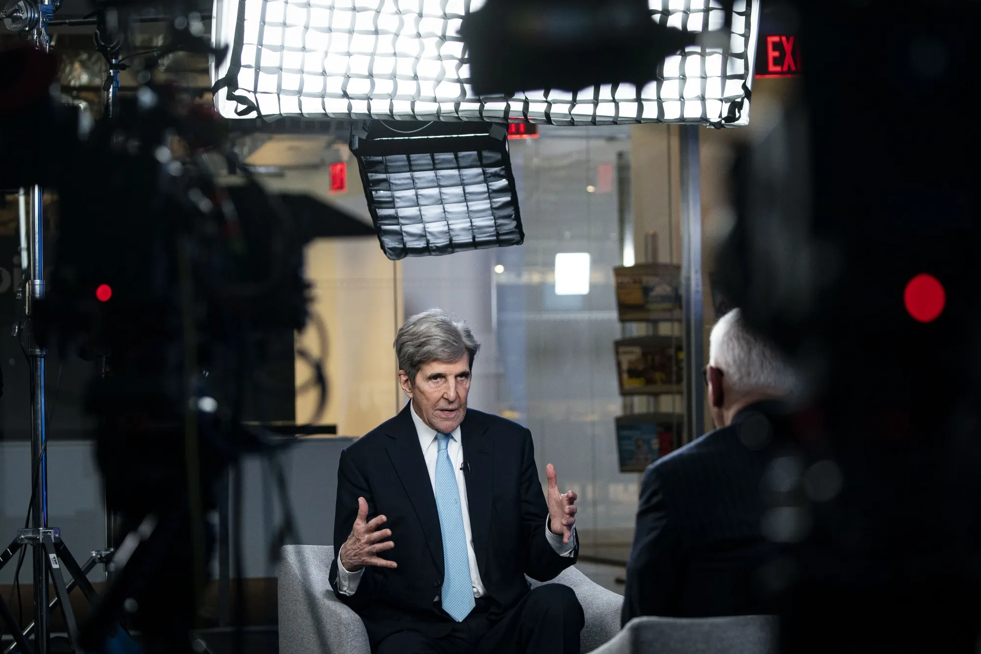 John Kerry speaks during an interview on the David Rubenstein Show in Washington, on Jan. 26.